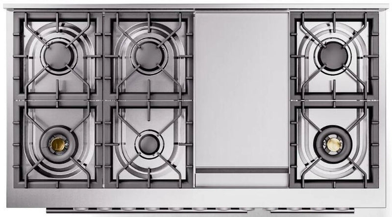 ILVE 48-Inch Professional Plus II Freestanding Dual Fuel Range with 8 Sealed Burner in Stainless Steel (UP48FWMPSS)