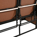 Parrot Uncle 2-Piece Outdoor Rattan Daybed with Bench Lounge Roof Set and Cushions for Poolside, Backyard and Garden