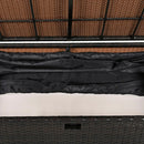 Parrot Uncle 2-Piece Outdoor Rattan Daybed with Bench Lounge Roof Set and Cushions for Poolside, Backyard and Garden