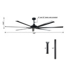 Parrot Uncle 84-Inch 100-Inch Silent Storm Extra Large Ceiling Fan with Remote Control