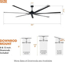 Parrot Uncle 84-Inch 100-Inch Silent Storm Extra Large Ceiling Fan with Remote Control