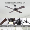 Parrot Uncle 52-Inch Bucholz Industrial Dimmable RGB LED Ceiling Fan with Remote and APP Control