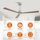 Parrot Uncle 52-Inch Esther 3-Blades Modern Downrod Mount Ceiling Fan with Remote Control