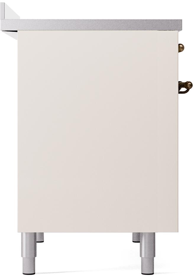 Antique white freestanding induction range side panel with leveling legs