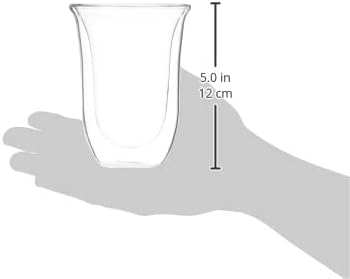 Double wall latte macchiato glass, clear, tapered shape, 2-pack