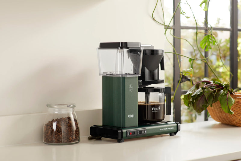 Moccamaster KBGV Select Glass Carafe 10-Cup Coffee Maker in Juniper with Volume Selector Switch, Automatic Drip-Stop, & Auto-off 100 minutes, 40 Ounce, 1.25L (53923)