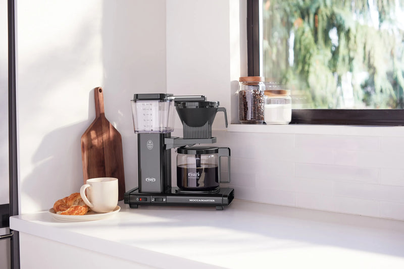 Moccamaster KBGV Select Glass Carafe 10-Cup Coffee Maker in Black with Automatic Drip-Stop, 40 Ounce, 1.25L (53937)