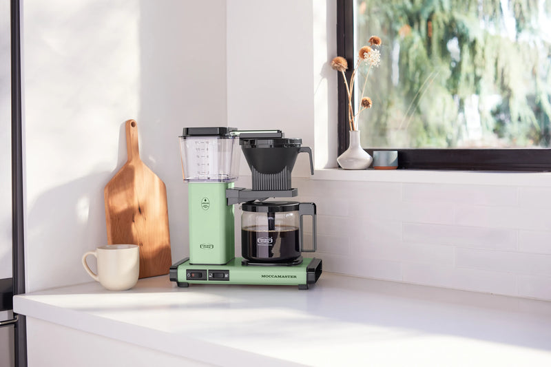 Moccamaster KBGV Select Glass Carafe 10-Cup Coffee Maker in Pistachio with Volume Selector Switch, Automatic Drip-Stop & Auto-off 100 minutes, 40 Ounce, 1.25L (53925)