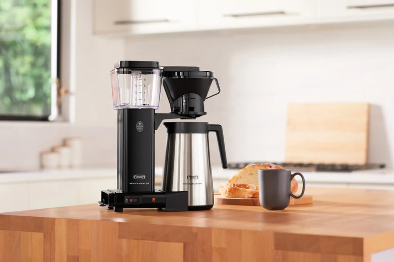 Moccamaster KBT Thermal Carafe 10-Cup Coffee Maker in Black with Manual Adjust Drip-Stop, 40 Ounce, 1.25L (79114)