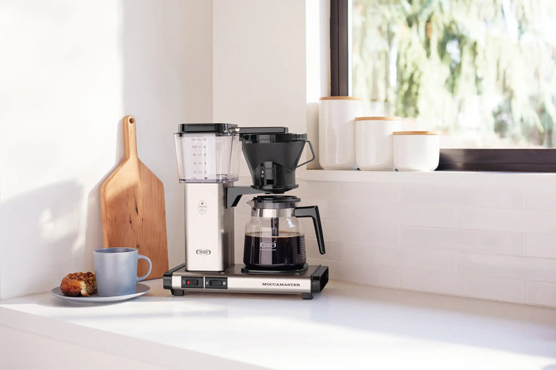 Moccamaster KB Thermal Carafe 10-Cup Coffee Maker in Brushed Silver with Manual Drip-Stop, 40 Ounce, 1.25 L (59691)