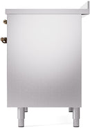 ILVE Nostalgie II 40-Inch Freestanding Electric Induction Range in Stainless Steel with Bronze Trim (UPDI406NMPSSB)
