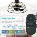 Parrot Uncle 23-Inch Modern Satin Nickel DC Motor Downrod Mount Reversible Fandelier Ceiling Fan with Lighting and Remote Control