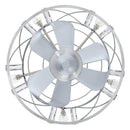 Parrot Uncle 23-Inch Modern Satin Nickel DC Motor Downrod Mount Reversible Fandelier Ceiling Fan with Lighting and Remote Control