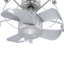 Parrot Uncle 23-Inch Modern Satin Nickel DC Motor Downrod Mount Reversible Fandelier Ceiling Fan with Lighting and Remote Control