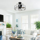 Parrot Uncle 23-Inch Modern DC Motor Downrod Mount Reversible Fandelier Ceiling Fan with Lighting and Remote Control (F8237110V)