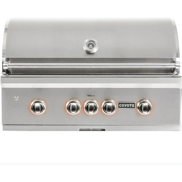 Coyote S-Series 36-Inch 4 Burner Built-In Natural Gas Grill with RapidSear Infrared Burner & Rotisserie (C2SL36NG)