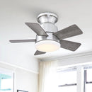 Parrot Uncle 24-Inch Farmhouse Flush Mount Reversible Iron Ceiling Fan with Lighting and Remote Control