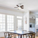 Parrot Uncle 24-Inch Farmhouse Flush Mount Reversible Iron Ceiling Fan with Lighting and Remote Control