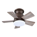 Parrot Uncle 24-Inch Farmhouse Flush Mount Reversible Iron Ceiling Fan with Lighting and Remote Control