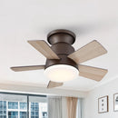 Parrot Uncle 24-Inch Farmhouse Flush Mount Reversible Iron Ceiling Fan with Lighting and Remote Control