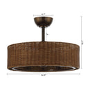 Parrot Uncle 24-Inch Farmhouse DC Motor Ceiling Fan with Lighting and Remote Control (A556606CA110V)