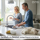 Forno Acqua BrightDiamond Black Onyx 1HP Super Quiet Garbage Disposal Corded with Motion Sensor Cabinet Light & Pre-Wired Air Switch (WDD100TA1BO)