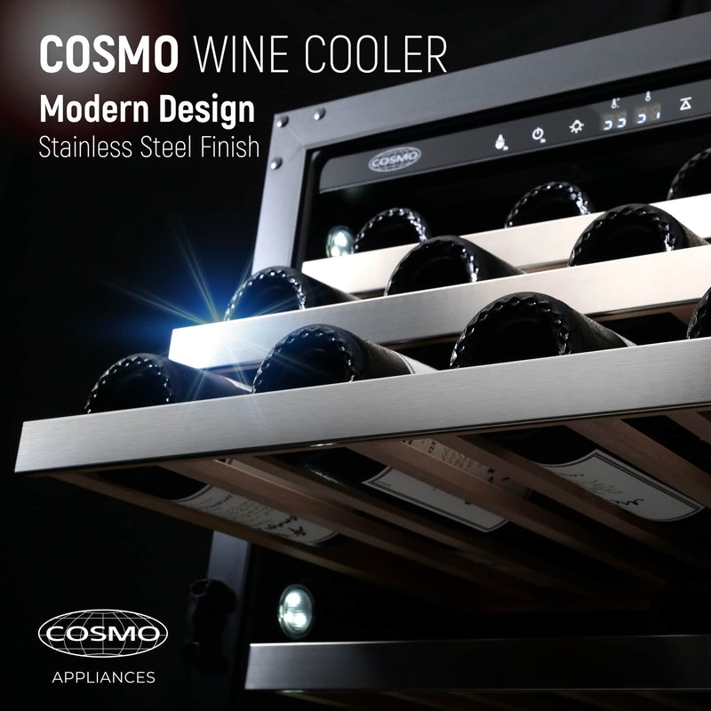 Cosmo 4-Piece Appliance Package - 30-Inch Single Oven Electric Range, Dishwasher, Refrigerator, and Wine Cooler in Stainless Steel (COS-4PKG-010)
