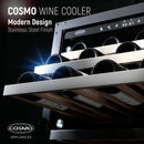 Cosmo 4-Piece Appliance Package - 36-Inch Dual Fuel Range, Wine Cooler, Dishwasher and Refrigerator with Water Dispenser in Stainless Steel (COS-4PKG-641)