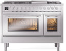 ILVE 48-Inch Professional Plus II Freestanding Propane Gas Dual Fuel Range with 8 Sealed Burner in Stainless Steel (UP48FWMPSSLP)