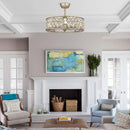 Parrot Uncle 25-Inch Modern Downrod Mount Crystal Fandelier with Lighting and Remote Control (A017204CA110V)