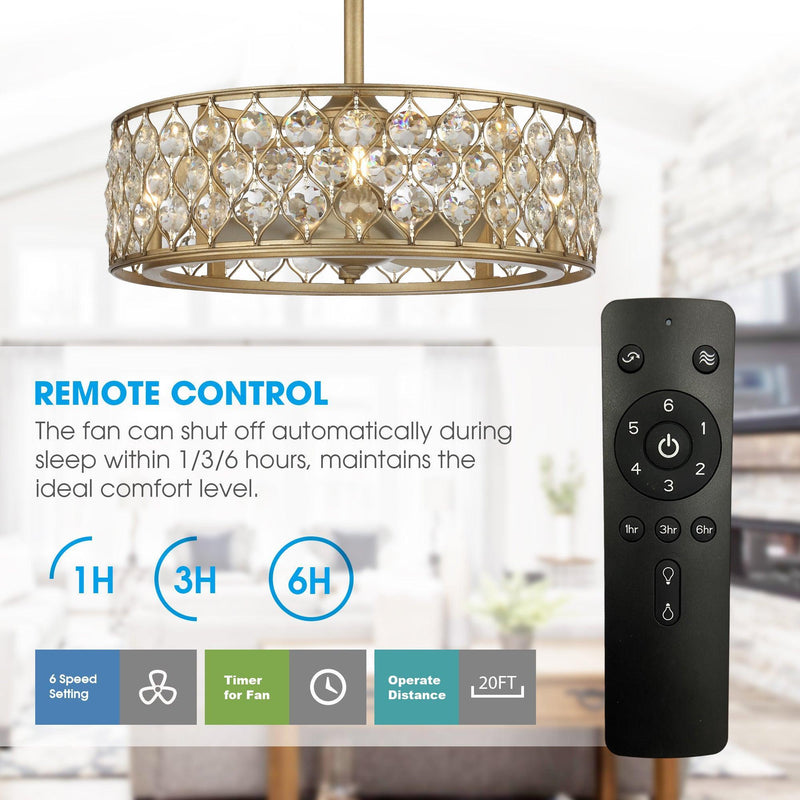 Parrot Uncle 25-Inch Modern Downrod Mount Crystal Fandelier with Lighting and Remote Control (A017204CA110V)