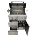 Forno Bulnes Outdoor Kitchen 30-Inch BBQ 60,000 BTU, with Sear, Rotisserie Infrared Burners, 1.8 Cu.Ft. Beverage Center, & Black Countertops (FODKT2506BLK)