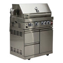 Forno Bulnes Outdoor Kitchen 30-Inch BBQ 60,000 BTU, with Sear, Rotisserie Infrared Burners, 1.8 Cu.Ft. Beverage Center, & Black Countertops (FODKT2506BLK)