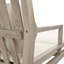 Parrot Uncle Outdoor Patio Daybed with Four Pillows, Wooden Outdoor Bed with Curved Armrests for Poolside, Backyard, Garden