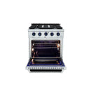 Vezeni 30-Inch Randolph Gas Range in Stainless Steel with Blue Accents (VRN3005-BL)