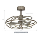 Parrot Uncle 27-Inch Bucholz Industrial DC Motor Brushed Nickel Downrod Mount Reversible Ceiling Fan with Lighting and Remote Control (F8203A110V)