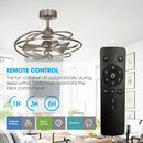 Parrot Uncle 27-Inch Bucholz Industrial DC Motor Brushed Nickel Downrod Mount Reversible Ceiling Fan with Lighting and Remote Control (F8203A110V)