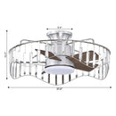 Parrot Uncle 27-Inch Modern Brush Nickel Flush Mount Reversible Ceiling Fan with Lighting and Remote Control (F8279110V)
