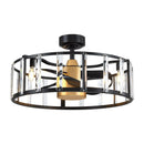 Parrot Uncle 27" Modern DC Motor Downrod Mount Reversible Crystal Ceiling Fan with Lighting and Remote Control (F8282110V)