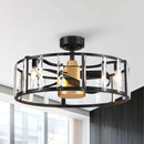 Parrot Uncle 27" Modern DC Motor Downrod Mount Reversible Crystal Ceiling Fan with Lighting and Remote Control (F8282110V)