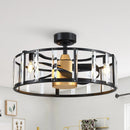 Parrot Uncle 27" Modern DC Motor Downrod Mount Reversible Crystal Ceiling Fan with Lighting and Remote Control (F8282110V)