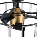 Parrot Uncle 27" Modern DC Motor Downrod Mount Reversible Crystal Ceiling Fan with Lighting and Remote Control (F8282110V)