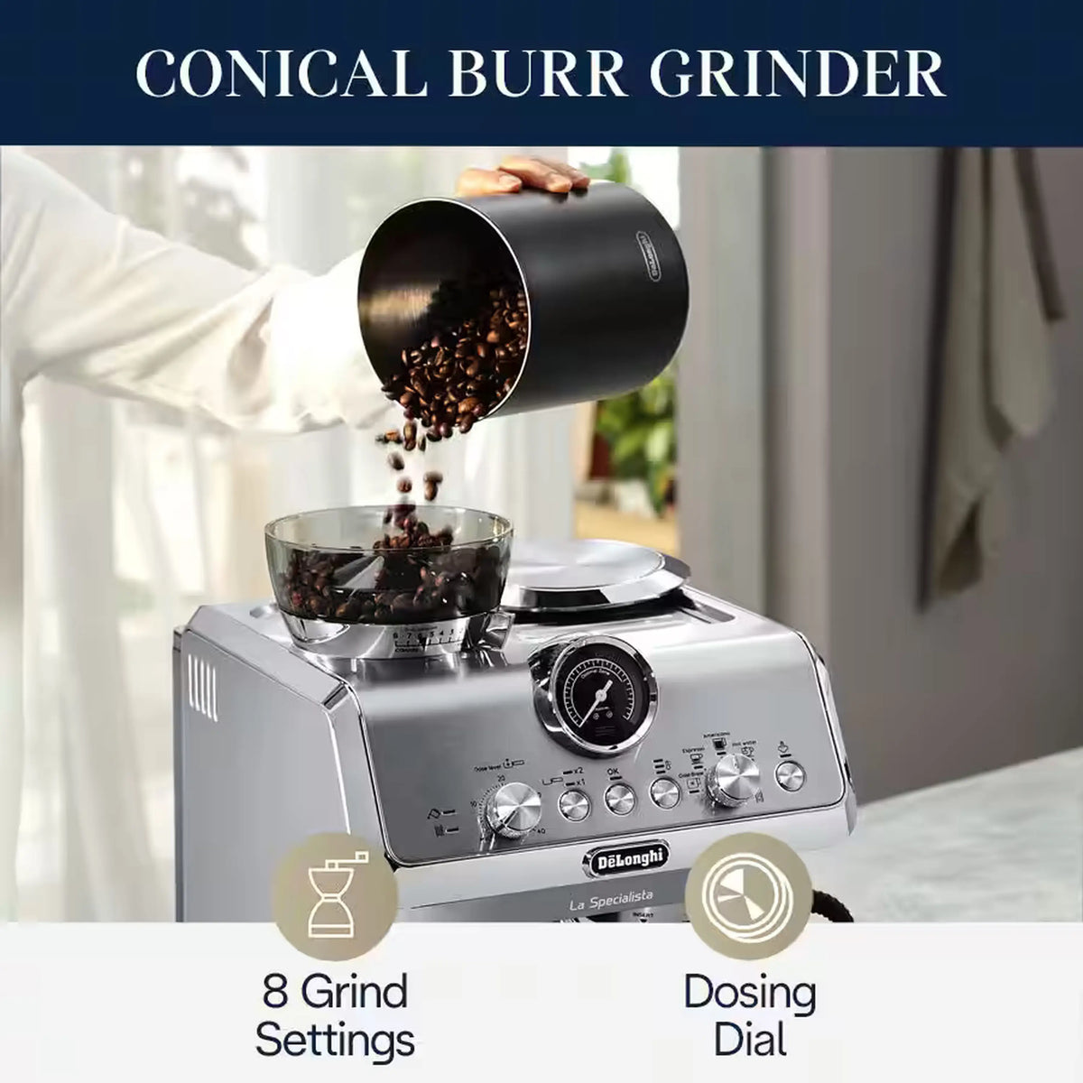 De'Longhi La Specialista Arte Evo Espresso Machine with Cold Brew in S
