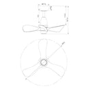 Parrot Uncle 28-Inch Kwang Farmhouse DC Motor Downrod Mount Reversible Ceiling Fan with LED Lighting and Remote Control