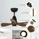 Parrot Uncle 28-Inch Kwang Farmhouse DC Motor Downrod Mount Reversible Ceiling Fan with LED Lighting and Remote Control