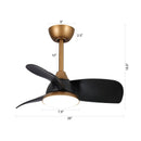 Parrot Uncle 28-Inch Modern DC Motor Downrod Mount Reversible Ceiling Fan with LED Lighting and Remote Control