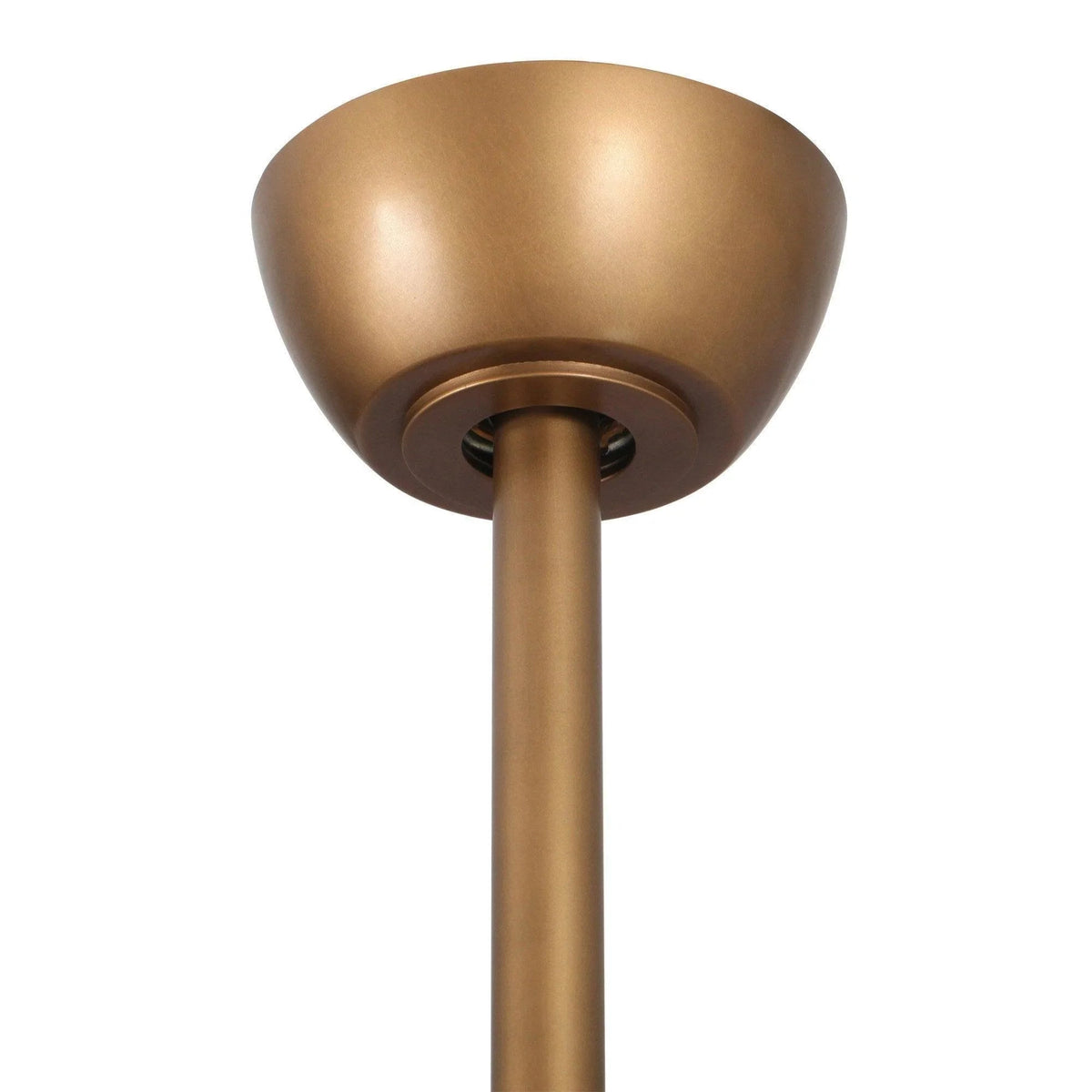 Bronze ceiling fan canopy and downrod mount with integrated fixture holder