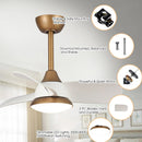 Parrot Uncle 28-Inch Modern DC Motor Downrod Mount Reversible Ceiling Fan with LED Lighting and Remote Control