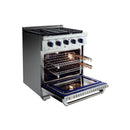 Vezeni 30-Inch Randolph Gas Range in Stainless Steel with Blue Accents (VRN3005-BL)