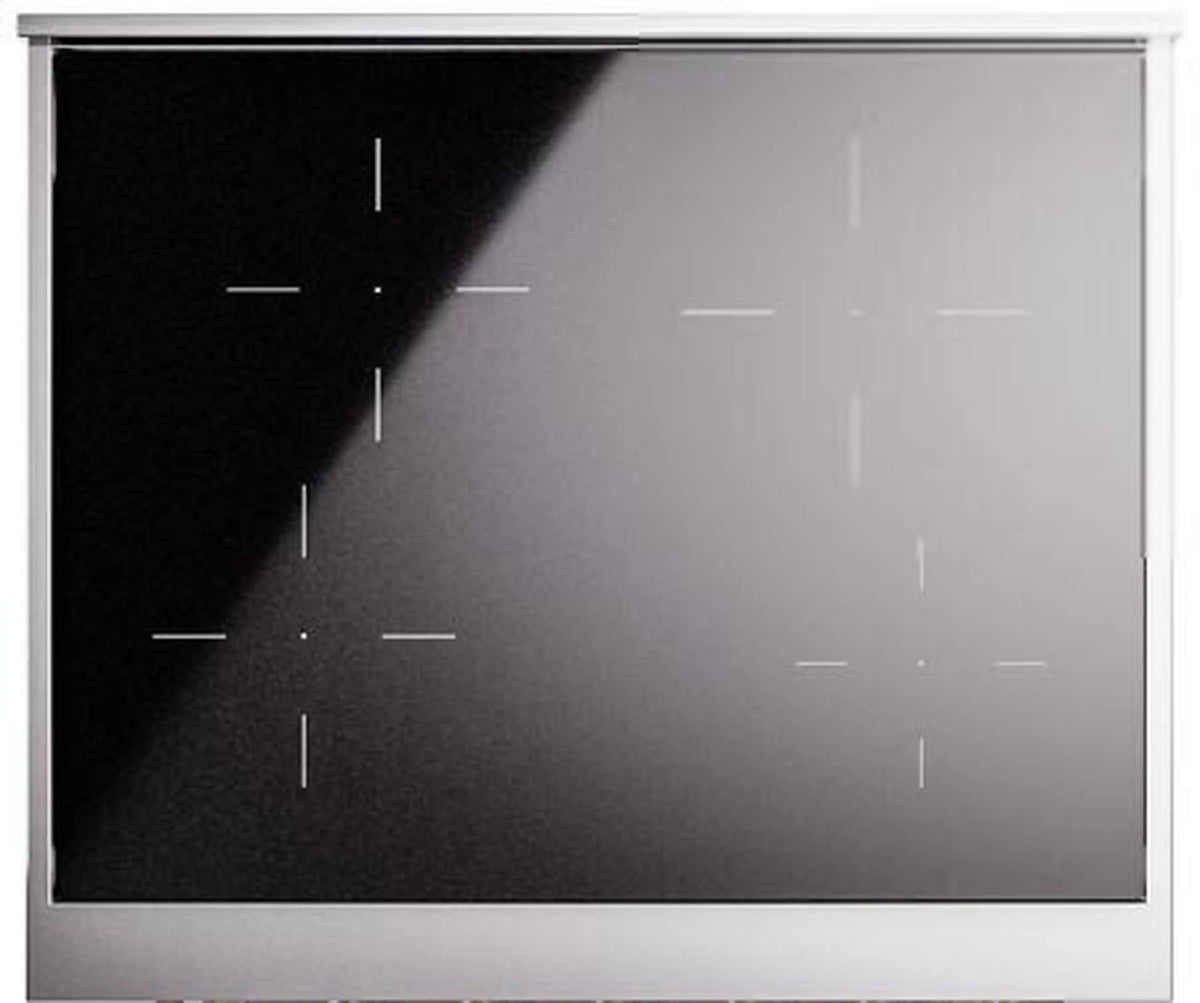 Matte graphite induction cooktop glass with burner zone markings